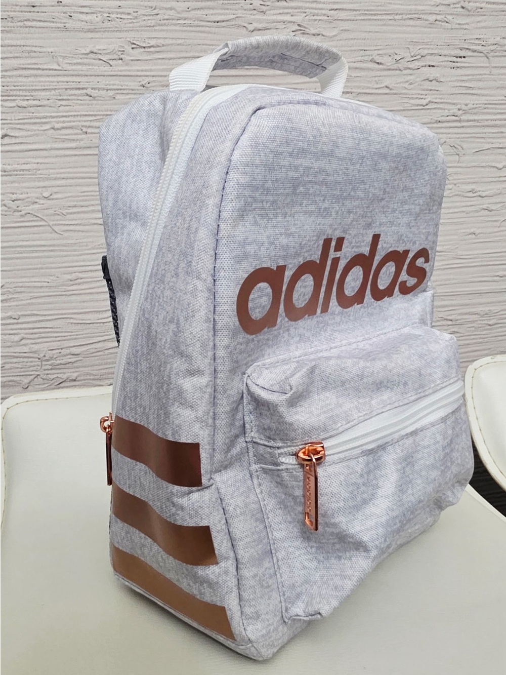 adidas light gray and rose gold insulated lunch bag - Picture 2 of 4